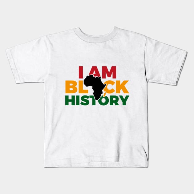 i am black history map Kids T-Shirt by Mstudio